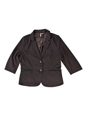 Frenchi Black Two-Button Notch Lapel Blazer